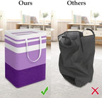 StorageRight Laundry Basket Hamper, 75L Collapsible Clothes Storage, Purple - Image 5