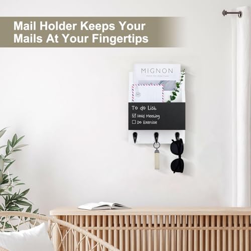 Key and Mail Holder for Wall Mount, Mail Holder with Chalkboard - Image 5