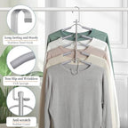 Space Saving Shirt Hanger 5 in 1 Non Slip Coat Hanger Grey 4 Pack | Multi Shirt Hanger, Stainless Steel, Eva Foam Padded, 2 Ways to Hang, Easy Access, Wrinkle Free, Closet Space Saver - Image 6