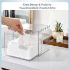 Vtopmart Disposable Facial Towels Holder,Clear Storage Drawer Compatible with Clean Skin Club Towel XL,Acrylic Box Hold 50 Count,Stylish and Functional Bathroom Accessory for Coutertop Organization - Image 4