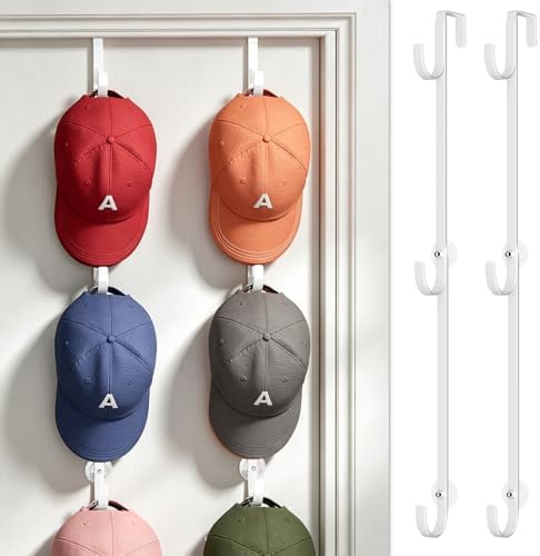 Over Door Hat Organizer,2 Pack Baseball Hat Rack,Fits Doors 1 3/4" by Aimeaihe