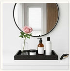 2Pcs Wooden Valet Tray with Leather Base, 11.8 x 7.87inches Entryway Bedside Dump Holder Nightstand Catchall Organizer for Perfume Watch Wallets Keys Watches Jewelry & Sunglasses - Image 5