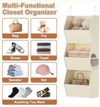 Hanging Closet Organizers and Storage for Kids Room Organization, 3 Tiers | Hanging Closet Shelves for Underwear Swimsuit Storage, Hanging RV Closet Organizers and Storage Camper Closet Organizer Beige - Image 5
