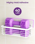 Shower Shelves Adhesive 3 Pack Stainless Steel Storage Organizers-White - Image 3
