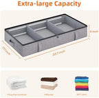 Side-Supported Underbed Storage Containers, 6 Inch 60L Clothes Storage Bin | Underbed Storage Bin with Sturdy Sidewalls, Closet Organizer for Clothes, Blankets, Seasonal Items, Linen Gray, 2 Pack - Image 5