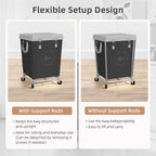 STORAGE MANIAC Commercial Laundry Hamper with Heavy Duty Steel Frame, 160 L Industrial Laundry Basket Cart with Wheels for Hotel, Home, Laundry Room, 17.72''L x 17.72''W x 30.91''H, Medium Black - Image 5