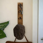 Yohsnor Key Holder Wall Mounted,Vertical Design Brown Key Rack with Hooks - Image 6