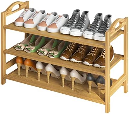 UDEAR Bamboo Shoe Rack 3-Tier Shoe Storage Organizer Entryway Shoe Shelf by UDEAR