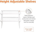 Amazon Basics Space-Saving Stackable Metal Kitchen Cabinet Organizer Shelves for Dishes, Pantry Organization, 12.5" L x 8" D x 4.5" H, Set of 2, White - Image 4
