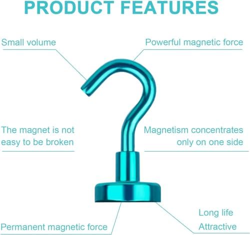 DIYMAG Magnetic Hooks 10pcs 30lbs+ Cruise Essentials 2026 Magnet Hook Green - Image 4