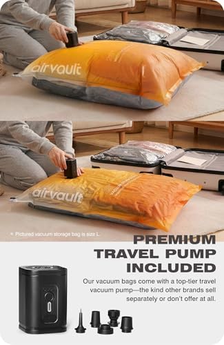AirVault Vacuum Storage Bags for Travel & Home - Space Saver Compression Packing Bags Set for Clothes, Blankets & Seasonal Storage (10 Large) - Image 5