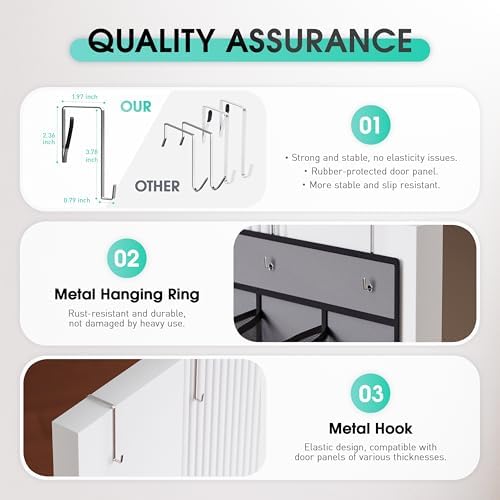 WVM Over the Door Shoe Organizer with 35 Breathable Mesh Pockets, Hanging Shoe Organizer for Door with 4 Metal Hooks, Large Capacity Closet Storage for Shoes, Accessories, Grey - Image 6