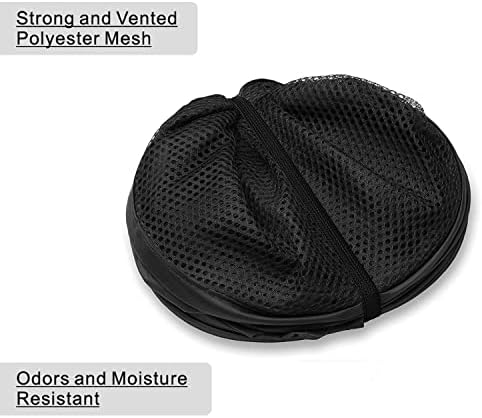 BATTOO Strong Mesh Pop Up Hampers for Laundry, Collapsible Laundry Baskets with Side Pocket Carry Handles for Laundry Room, Bathroom, Kids Room, College Dorm or Travel Black - Image 4