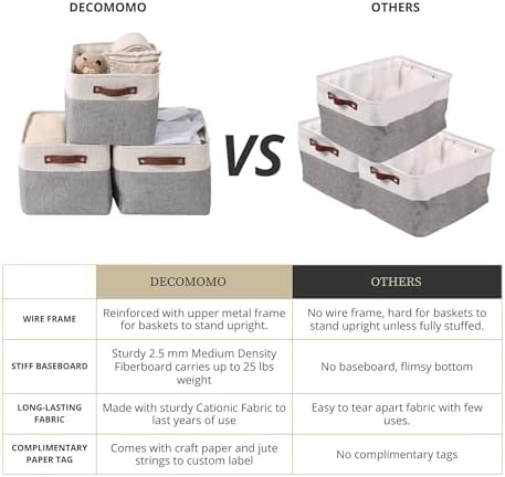 DECOMOMO Storage Bins, Extra Large Fabric Storage Baskets for Shelves 4Pack - Image 4