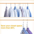 HOUSE DAY Space Saving Hangers for Clothes 4 Pack, Metal Magic Hanger | Heavy Duty Hanger Organizer 30 Lbs Capacity, Sturdy Multi Hangers, Closet Space Saver Closet Organizers and Storage Dorm Room - Image 4