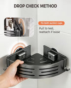 Conworld Corner Shower Caddy Suction Cups, No-Drilling Corner Shower Shelf - Image 3