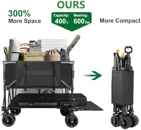 Double Decker Wagon 600lb Capacity & 400L Collapsible Sports Wagon - Image 3