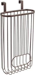 Spectrum Ashley Over Cabinet Door Grocery Holder Hanging Bag Dispenser for Kitchen, Bathroom Under Sink Home Organization, Heavy Duty Plastic Bag Cabinet Door Storage, Bronze (Pack of 6) by Unknown