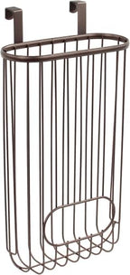 Spectrum Ashley Over Cabinet Door Grocery Holder Hanging Bag Dispenser for Kitchen, Bathroom Under Sink Home Organization, Heavy Duty Plastic Bag Cabinet Door Storage, Bronze (Pack of 6) by Unknown