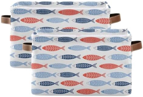 Fish Rectangular Storage Basket Organizer Bin Shelf Baskets For Clothes Gifts For Home Office Dorm - Image 2