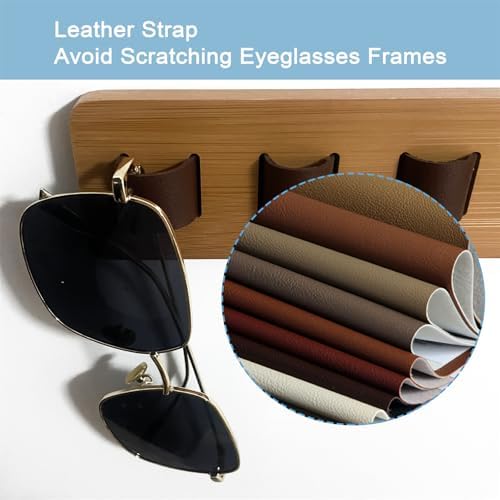 Sunglasses Organizer Wall Mounted Wood Sunglass Holder for Home Glasses Holder/Sunglasses Rack,Home Decor (Wood color-1pcs-long) - Image 4