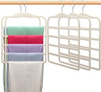 Closet Organizers and Storage, 5 Pack Velvet Pants-Hangers-Space-Saving | Non Silp 5 Tier Clothes-Hanger for College-Dorm-Room-Essentials, Closet-Storager for Jeans Scarf Hanger, Home Organization by SHUKEEKA