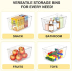 Set of 8 Pantry Organizers and Storage, Clear Plastic Bins(6L+2S) - Image 5