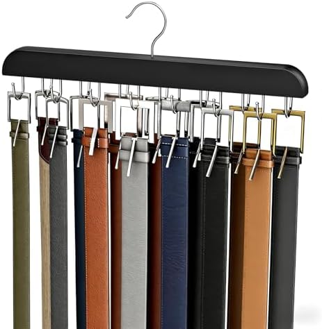 Belt Hanger for Closet Max 42 Belts, Belt Organizer Closet Accessories by RESOVO