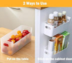 2 Pack Cabinet Organizer Storage, Adhesive Over Cabinet Door Organizer, No Drilling Space Saver Plastic Storage Containers Multi-Use for Kitchen Bathroom Office Bedroom, White - Image 6
