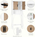 Spirich Over the Toilet Storage Cabinet with Wood-Grain Barn Doors, White - Image 4