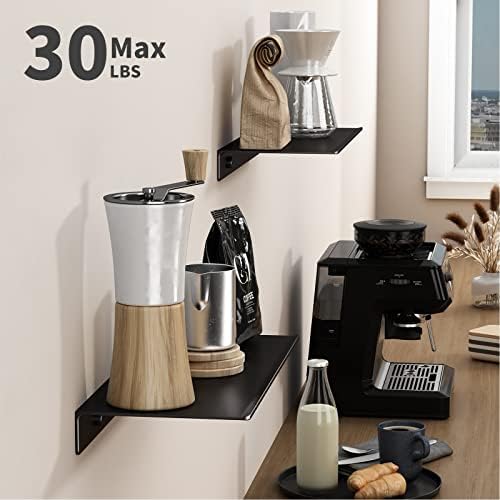 Danpoo 12 inch Metal Floating Shelves for Wall Organizer & Storage, Display Shelves for Bathroom, Living Room, Kitchen, Bedroom(Matte Black, 2-Pack) - Image 4