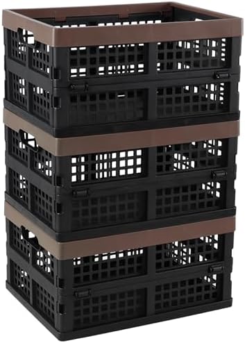 Collapsible Storage Crates, 15 L Plastic Foldable Bins, Set of 3 - Image 7