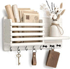 Rebee Vision Key Holder Wall Mount with Mail Slot for Hoom Decor, White by REBEEVISION