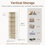 StorageWorks 6-Shelf Hanging Closet Organizer, Hanging Shelves for Closet, Fabric, Mixing of Beige, White & Ivory, 12" D x 12" W x 47 1⁄2" H - Image 3