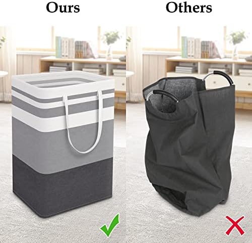 StorageRight Laundry Basket Hamper, 75L Collapsible Clothes Storage, Grey - Image 5
