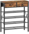 YATINEY 5 Tier Shoe Rack, Large Capacity Shoe Storage Organizer, Metal Shoe Shelf with Drawer and Wooden Top, for 20 Pairs of Shoes, for Entryway, Closet, Rustic Brown and Black SS25BRY1N1 by Yatiney