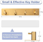 Key Holder with 4 Hooks,Adhesive Key Hanger Organizer for Wall Mount - Image 2
