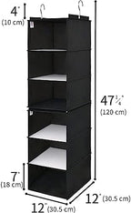 GRANNY SAYS 6-Shelf Hanging Closet Organizer, Foldable Storage, Black | Separable to 2 Pack 3-Shelf Hanging Shelves, No-Sag Support, Keeps Clothes Neat, Folds Flat, Fits RV, Dorm & Small Closets - Image 3