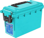 Sheffield 12633 Ammo Storage Box, Stackable .30 Cal Field Boxes, Water and Dust Resistant, Lockable Storage Box with Handle, Secures Hunting Gear, Supplies, and Bullets, Made in USA, Teal,(Pack of 6) by Sheffield