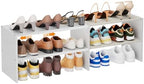 X-cosrack Long White 11.02″Shoe Rack for Closets, Stackable and Expandable Shoe Organizer, Suitable for Entryways, Garages, Storage Shelves Made of MDF, Oxford Cloth and Iron by X-cosrack
