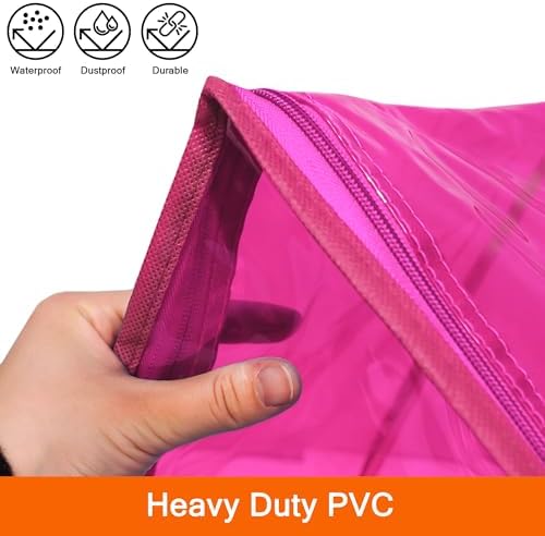 Vieshful Pink 40L Clear Clothes Storage Bag with Zipper 3 Pack - Image 3