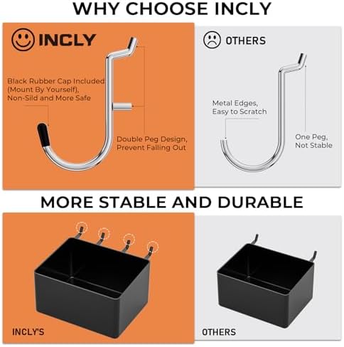 INCLY 278PCS Pegboard Accessories Organizer Kit with Peg Borad Hooks & Bins - Image 3