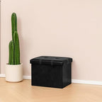 B FSOBEIIALEO Folding Storage Ottoman, 16.5" Faux Leather Ottomans, Black - Image 7