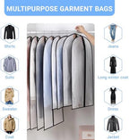 Garment Bags for Hanging Clothes (24''X48'' Set of 12) Suit Bags for Closet Storage Plastic Waterproof Suit Cover Bags with Zipper for Suit, Sweaters, Coat Protector Travel Closet Clothing - Image 4