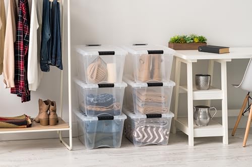 IRIS USA 6-Pack 32 Quart Storage Bins with Lids, Clear - Image 5