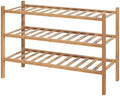 Kitsure Bamboo Wooden Shoe Rack for Closet, 26.8" Wide - 3 Tiers, Brown by Kitsure