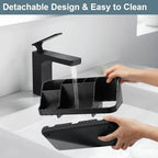 GFWARE Black Toothbrush Holder - 7 Slots Bathroom Organizer Countertop with Drainage Matte Black Electric Toothbrush and Toothpaste Holder for Bathroom Accessories Organization Vanity Sink Storage - Image 4