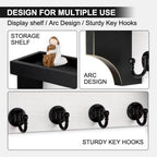 Key and Mail Holder Wall Mount, Mail Organizer with 5 Key Hooks - Image 4