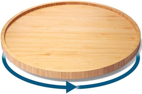 VERTORGAN Lazy Susan Bamboo Organizer for Kitchen,Cabinet,Large(Natural) by VERTORGAN