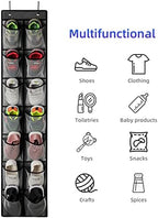 KEEPJOY 2 Pack Grey14 Pockets Over the Door Shoe Organizer, Hanging Shoe Organizer with 4 Hooks Door Shoe Holder with Mesh Deep Pockets Closet Door Shoe Storage Bag (Grey-2Pack) - Image 4